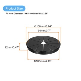 sourcing map 1Pcs Desk Grommet Black, Snap Bushing Grommet With Shutter for Holes with 3.94"(100mm) Mounting, Round Nylon Snap in Cable Desk Grommet for Cables and Cords Management