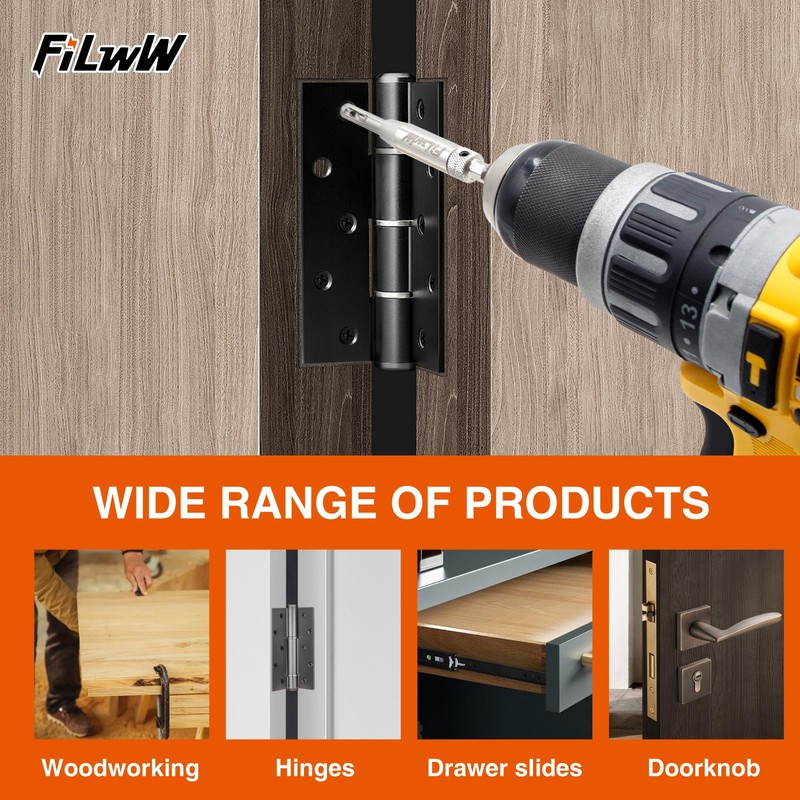 FiLwW Self-Centering Drill Bit Set, CC2430 3/32", 7/64", 9/64" Self