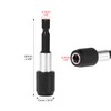 QWORK® 3 Pcs 1/4 Inch 60mm Hex Shank Quick Release
