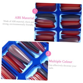 OHPHCALL Colorful Long Artificial Nails 24-Piece Set Premium Full Cover False Nails for Fingernail DIY Manicure Versatile Wear for Women and Girls