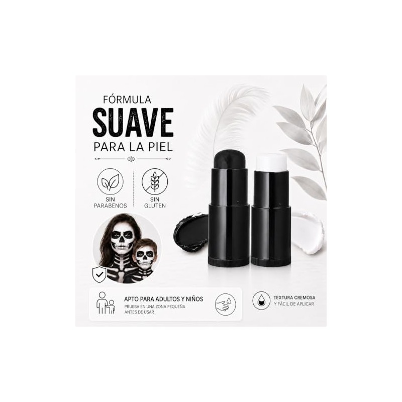 Pintura Facial en Barra Lavable, para Halloween y Día de