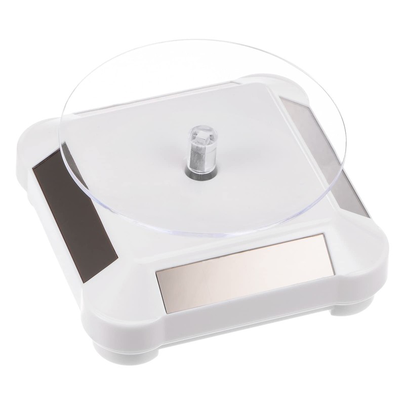 sourcing map Solar Display Stand Turntable 3.54" Plate Dia 360°