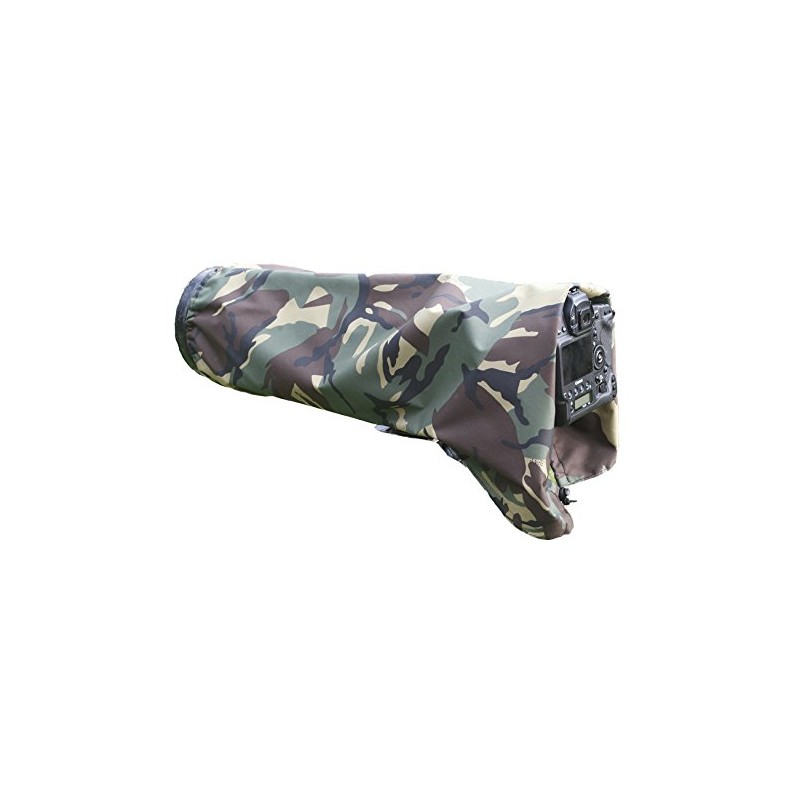 Rainsleeve cover for camera lenses. Extra Large size in army