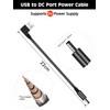 ECIFEE 1pcs Short USB Cables, USB Cable Detachable Power Cord