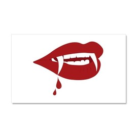 CafePress Red Vampire Lips Car Magnet 20 X 12 Car Magnet, 20"x 12" Magnetic Door Display