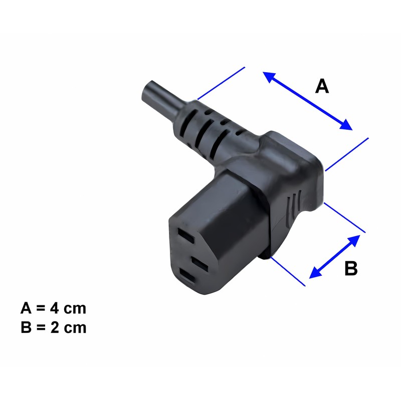 DINIC Power Cable CEE 7/7 to C13 90 Degree Angled