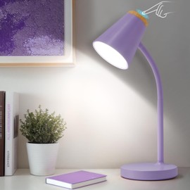 EJIAXIN Desk Lamps for Home Office - Small LED Desk Lamp Touch Dimmable Reading Light for College Dorm Room - Adjustable Flexible Gooseneck Table Lamp for Bedside Bedroom Nightstand Purple