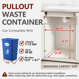 ANASTA Under Sink Trash Can Pull Out Trash Hidden for 30-50 Qt 7-13 Gallon