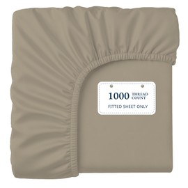 Lane Linen 100% Egyptian Cotton Queen Size Fitted Sheet Only (61"x81" + 16") - Elegant Sateen Weave, Ultra Soft, Breathable, Highly Durable, Deep Pockets Upto 17" - Linen