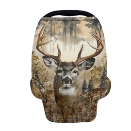 Youngerbaby Deer Hunting Baby Nursing Cover for Breastfeeding Stretchy Breastfeeding Cover Lightweight Baby Shower Present Breast Feeding Cover Ultra Soft Breathable Carseat Cover