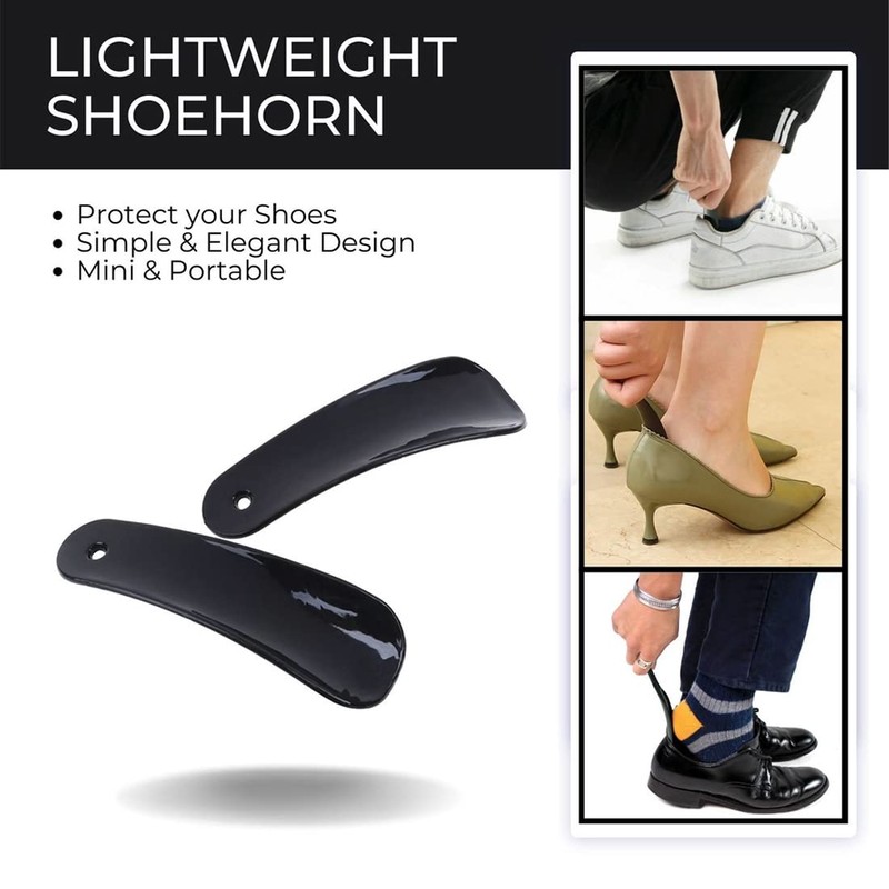 DUDUA 3 PCS Travel Shoe Horns Plastic Shoehorn for Men