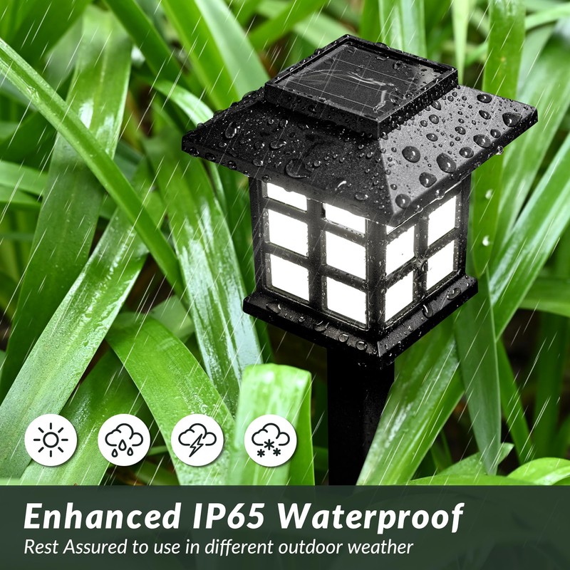 SOLPEX Solar Outdoor Lights, 12 Pack Path Lights, Walkway Light