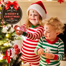 KEELYY Children's Tattoo 30 Sheets Christmas Temporary Tattoos, Waterproof Skin-Friendly Children's Tattoos, Stickers, Fake Tattoo for Christmas Motif Party