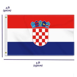Large 90 x 150 cm Croatia Flag, Large 150D Croatian Friendship Banner, Germany Flag Doube Side Print Decor Brass Eyelets Large Croatia