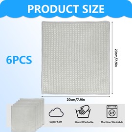 Apkpesterml 6 Pieces Microfibre Cleaning Cloths, Black Microfibre Cloths, Barista Cloth, Microfibre Cloth with Waffle Structure, Cloths Cleaning Cloths, Window Cloths, Dish Cloths, Kitchen Cloths,