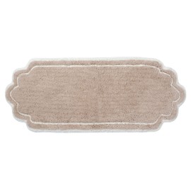 Home Weavers Allure Collection 100% Cotton Tufted Bathroom Rug, Soft and Absorbent Bath Rugs, Non-Slip Bath Carpet, Machine Wash Dry Bath Mats for Bathroom Floor, 21"x54" Runner, Linen