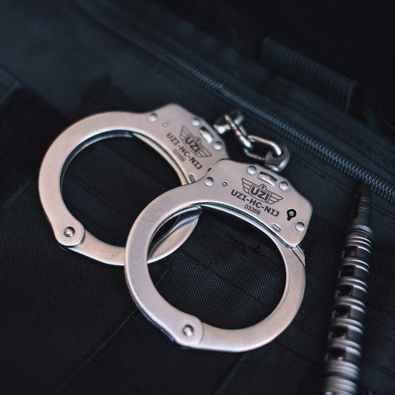 Uzi Handcuffs, NIJ approved professional police quality tactical chain, heavy