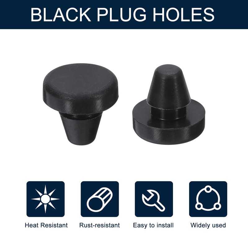 UXCELL 10pcs 3/16" (5.9mm) Button Hole Plugs - Snap-in Locking,