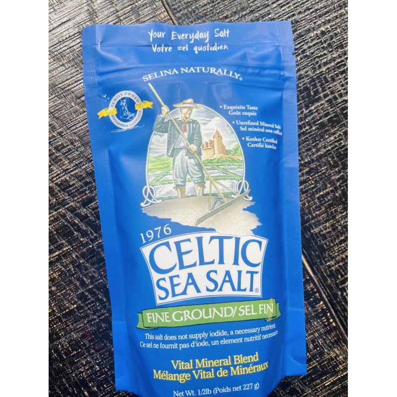 Salina Naturally CELTIC SEA SALT Fine Ground 1/2 LB Bag!