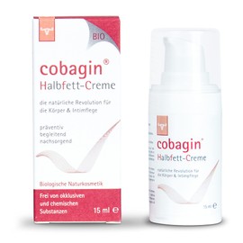 Cobagin Halbfett-Creme 15 ml | Intimpflege bei juckender und trockener Haut | Bio-Naturkosmetik