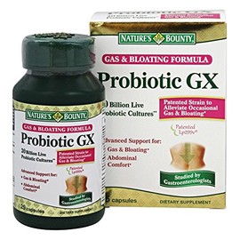 Nature's Bounty Probiotic GX Gas & Bloating Formula, Capsules 25 ea (Pack of 4)