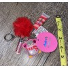 Claire’s Pink Red Rhinestone Penguin lipgloss keychain backpack bag clip