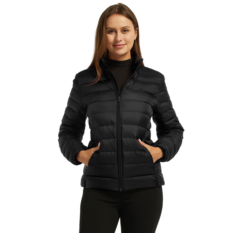 wantdo Women's Packable Down Jacket Short Plus Size Puffer Jacket