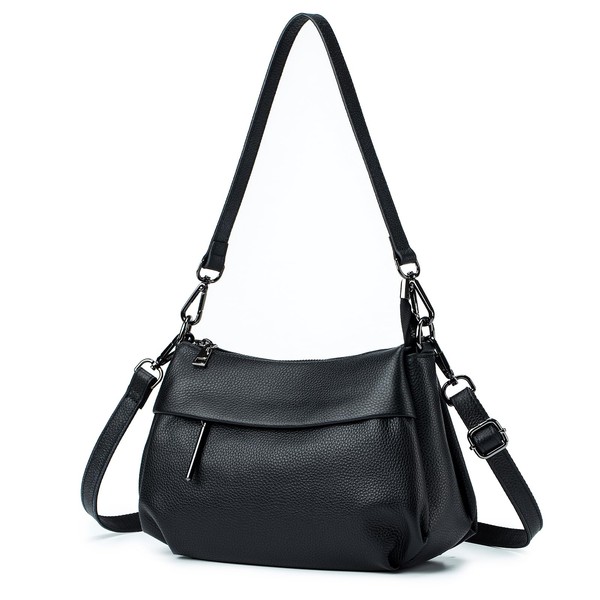 MFFOR Women's 2-Way Crossbody Shoulder Bag, Genuine Leather, Handbag, Crossbody Shoulder Bag, Zipper Pocket, Lightweight, Small, Stylish, Large Capacity, Soft, Simple, Casual, Handheld, Popular,