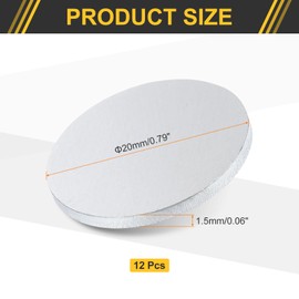 sourcing map 12Pcs Aluminum Disc, 0.8"(20mm) Diameter 0.06"(1.5mm) Thickness Round Aluminum Sheets 1060 Aluminum Circle Plates for Metal Stamping