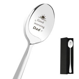 Gifts for Dad Daddy from Daughter Son Best Dad Fathers Day Birthday Christmas Valentines Thanksgiving Gifts Thoughtful Coffee Lovers Tea Lovers Gift Steel Mental Spoon Presents for Daddy Engraved