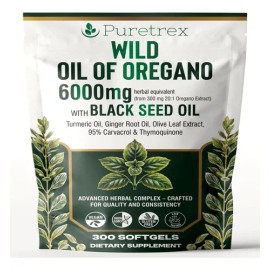 Puretrex Aceite De Orégano Salvaje - 300 Cápsulas Blandas                                                                                             