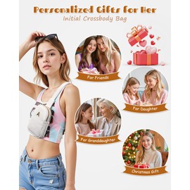 Freesya Graduation & Birthday Gifts, Teacher Thank You Gifts - Initial Cell Phone Purse, Small Crossbody Bag for Women, Lightweight Travel Bag for Walking Dog