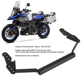 KIMISSMotorcycle Navigation Bracket GPS Phone Holder, Aluminum Black 0.8 inch GPS Front Stand Holder Fit for Suzuki V-Strom DL1000 2014-2019 V-Strom DL650 2017-2020