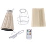 Pleated Table Lamp with Remote Control Modern Beige Fabric Shade