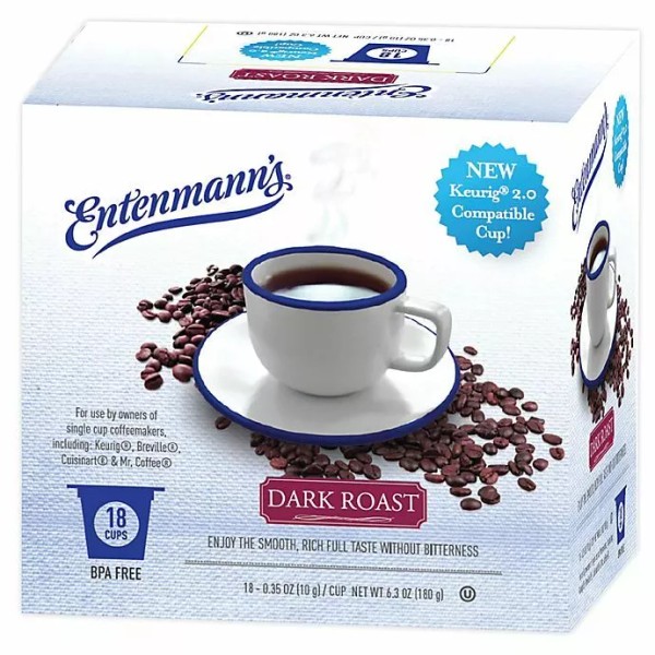 Entenmann's Single Serve Coffee, Dark Roast, 18 count box