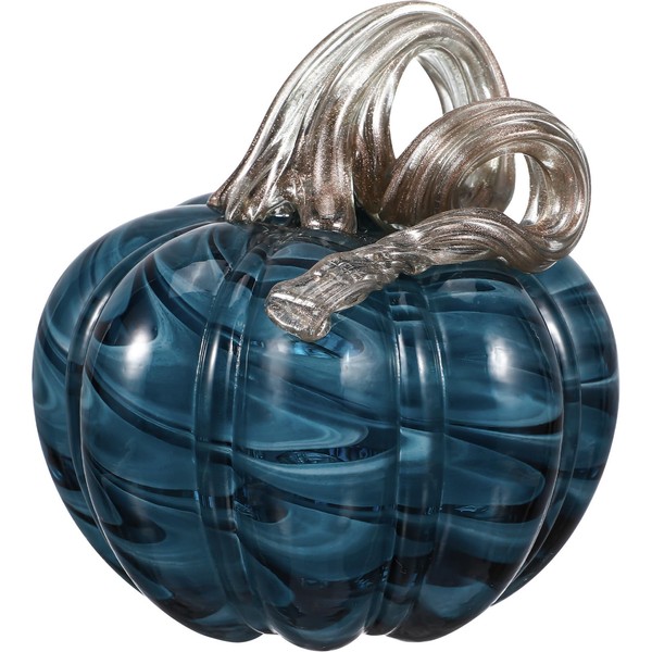 Halloween Glass Pumpkin Blue Pumpkin Table Decor Crafts for Farmhouse