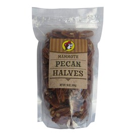 Buc-ees Mammoth Pecan Halves in a Resealable Bag, 16 Ounces