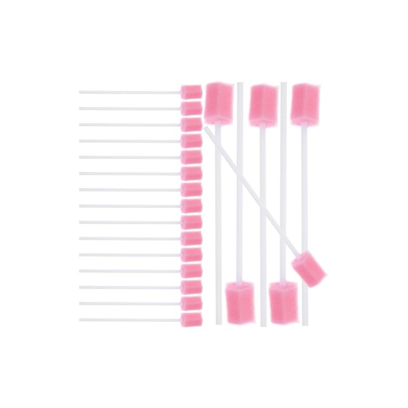 KALLORY 100 Hisopos Bucales con Esponja para Cuidado Oral, Bastoncillos