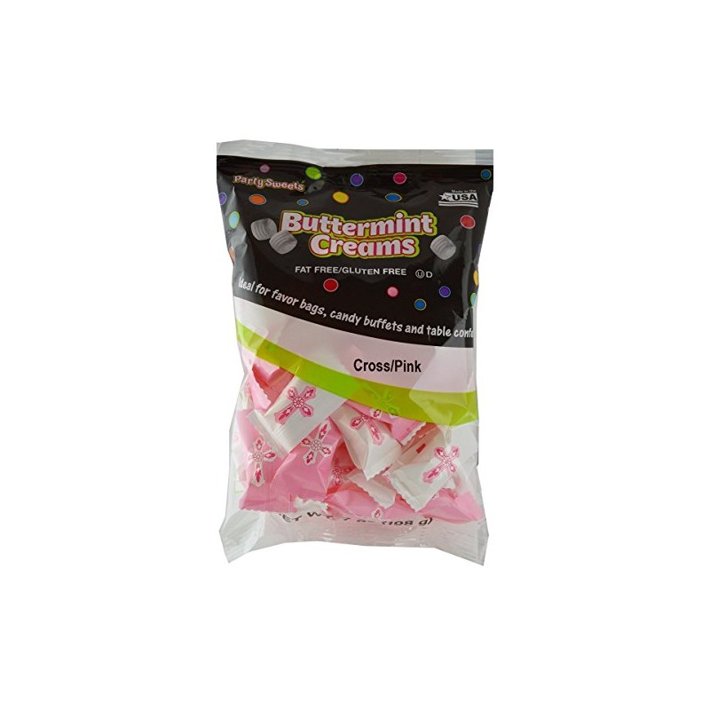 Party Sweets Pink Cross Buttermints by Hospitality Mints, Appx 300