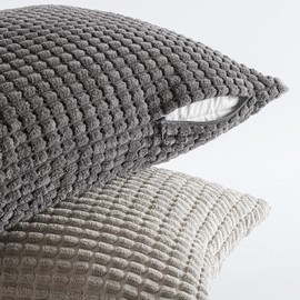 MIULEE Set of 4 Cushion Covers, Decorative Cushion Covers, Corduroy Sofa Cushion, Decorative Cushion Cover, Couch Cushion, Decorative Cover for Sofa, Couch, Living Room, Bedroom, Office, 40 x 60 cm