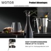 WOTOR Champagne&Wine Bottle Stoppers Stainless Steel with Food Grade Silicone,