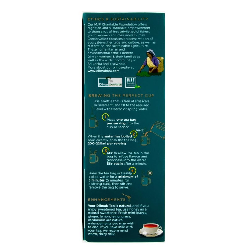 Dilmah Premium Ceylon Black Tea - 100 Tea Bags (Single