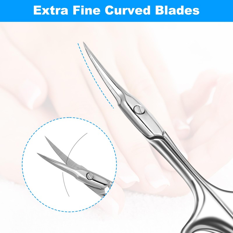 Diesisa Curved Cuticle Scissors - Professional Stainless Steel Beauty Scissors