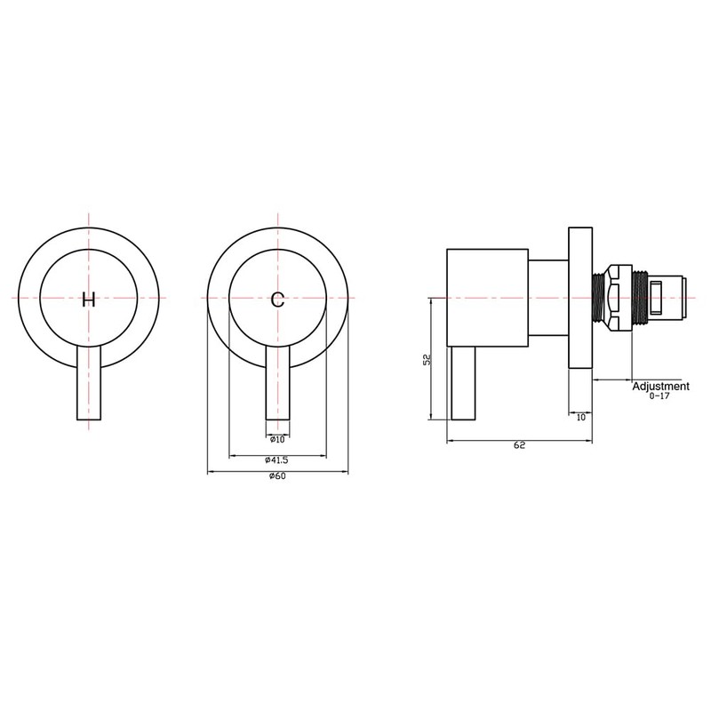 Decaura Watermark Shower Mixer Taps 1/4 Turn Twin Hand Levers