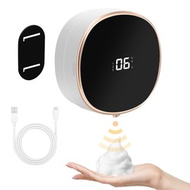 Dispensador de Jabon Automatico, Ajuste de Burbuja de Tres Velocidades, Gran Capacidad de 280 ML, Pantalla LED, Dispensador Automático de Jabón De Par