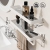 Danpoo 16-Inch White Floating Bathroom Shelves with Towel Bar， Clear