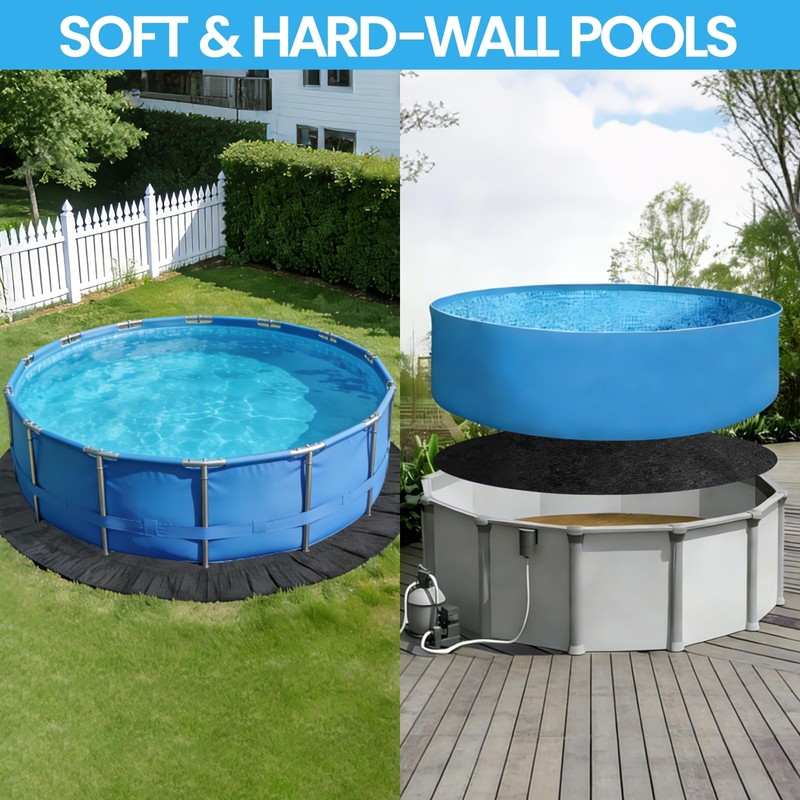 Poolvio 15-Foot Round Above Ground Pool Liner Pad, Geotextile Under