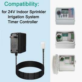 HUZUM 24V AC Adapter Compatible with Orbit Sprinkler System 57040 57096 Watermaster Indoor Irrigation Timers Power Supply Cord, 24V Transformer Replacement for Rain Bird UT1 SST Series