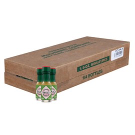TABASCO Brand Green Jalapeno Pepper Sauce, Mild Hot Sauce, Mini Glass Bottles, Balanced Flavor, Crisp & Zesty Jalapeno Sauce, Great on Mexican Dishes & More, 1/8 Oz Mini Bottles (Pack of 144)