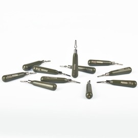 MUUNN Tungsten Drop Shot Rig Weights, 10Pcs Drop Shot Weights Tungsten Fishing Sinkers, More Compact Than Lead Weights, Quick Attach Connect(Green Pumpkin,3/8oz)